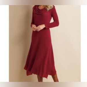 Elegant Burgundy Long Sleeve Dress